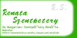 renata szentpetery business card